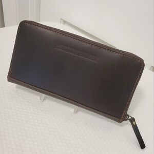 Montana Hudson Vintage Eva Brown Leather Zip Close Accordian Wallet, Classic